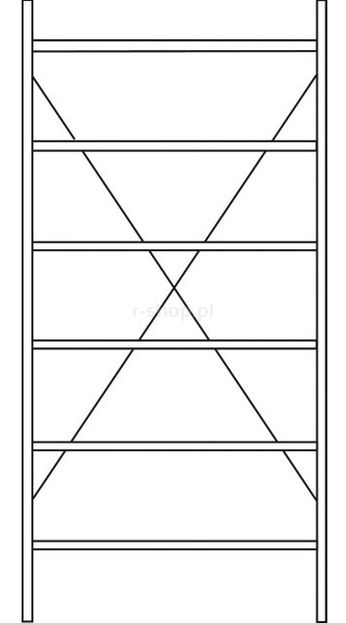 Regał R 3000, moduł podstawowy, półki lakierowane