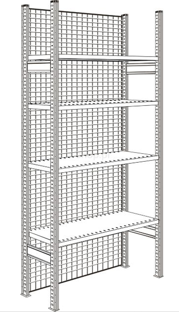 R3000 Ściana tylna, siatkowa,do modułu o szerokości 1282 mm, W 2278 mm