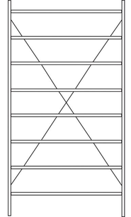 Regał R 3000, moduł podstawowy, półki ocynkowane