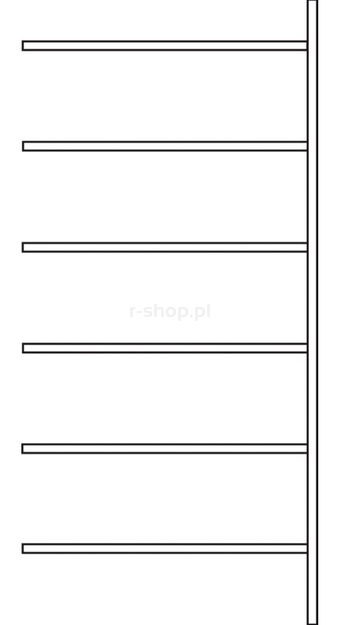 Regał R 3000, moduł dostawiany, półki lakierowane