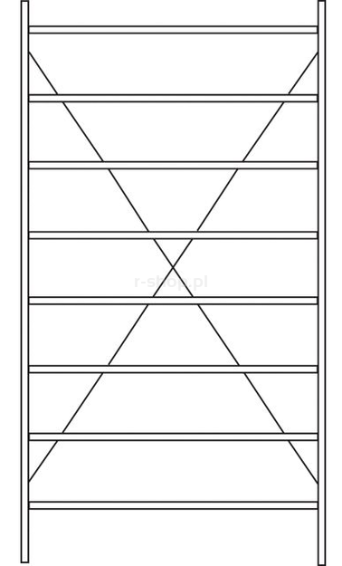 Regał R 3000, moduł podstawowy, półki ocynkowane