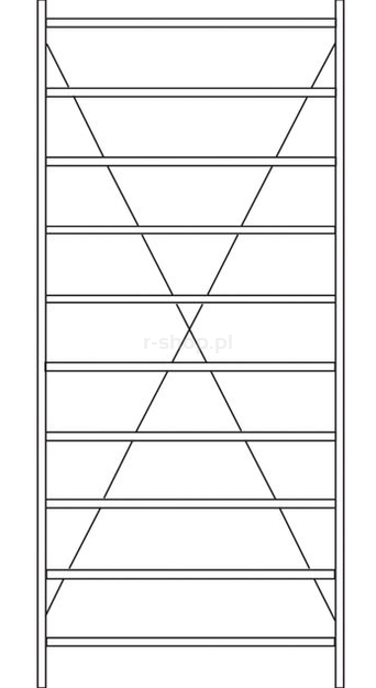 Regał R 3000, moduł podstawowy, półki ocynkowane