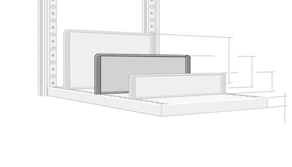 Przegroda wolnostojąca do regału G 400 mm, W 175 mm