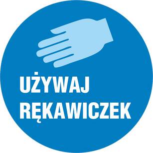 Znaki podłogowe używaj rękawiczek, 3 szt