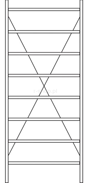 Regał R 3000, moduł podstawowy, półki ocynkowane