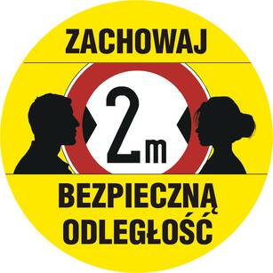 Znaki podłogowe zachowaj bezpieczną odległość 2m, 3 szt