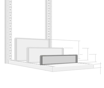 Przegroda wolnostojąca do regału G 400 mm, W 100 mm
