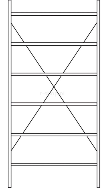 Regał R 3000, moduł podstawowy, półki ocynkowane