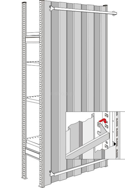 Ściana tylna do modułu o szerokości 1282 mm, W 2278 mm