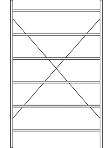 Regał R 3000, moduł podstawowy, półki ocynkowane