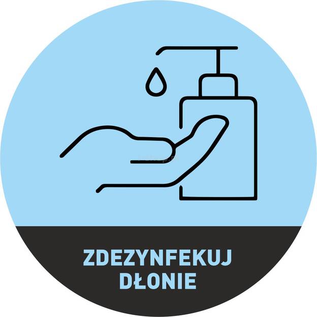 Znaki podłogowe nakaz dezynfekcji dłoni, 3 szt.